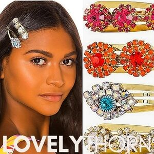VANESSA MOONEY // ltd ed embellished crystal hair clip set of 4